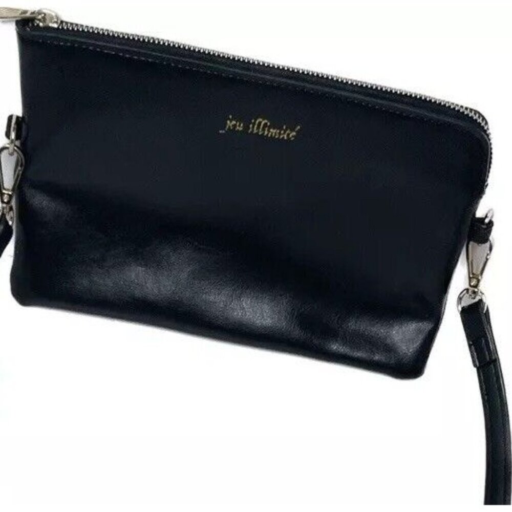 Jeu Illimite Crossbody Leather Mini Bag Shoulder Adjustable Black